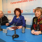 Faustino Sánchez, Victorina Alonso e Inmaculada Larrauri, ayer en la rueda de prensa