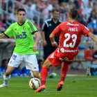 Óscar Ramírez fue la única novedad en el once de la Deportiva para enfrentarse al Girona.