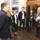 Cortés, ayer con los presidentes bercianos de Fele y Cel