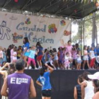 Decenas de niños se unieron a la clausura, en la imagen.