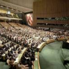 Vista general de la Asamblea de la ONU durante el discurso de Annan