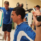 La plantilla de la Cultural se recupera en el gimnasio.