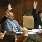 Macías, Cubelos, Folgueral y Álvarez, ayer durante la sesión plenaria ordinaria.