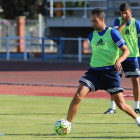 Lolo Pavón, en un entrenamiento de la Deportiva.