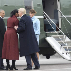 Donald Trump y su esposa despiden al expresidente Barack Obama y a su señora. KEVIN DIETSCH