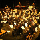 La Banda de Música Ciudad de Ponferrada, en una imagen de archivo durante una actuación en el Teatro Bergidum.