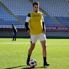 El defensa de la Cultural José Alonso durante un entrenamiento. MARCIANO PÉREZ