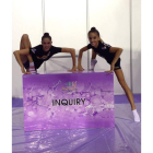 Carol junto a Sara, las dos gimnastas leonesas en Izmir.