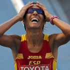 Alessandra Aguilar tras entrar quinta en el maratón.