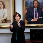 Sáenz de Santamaría en el acto de toma de posesión de la nueva vicepresidenta. LUCA PERGIOVANNI