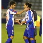Nacho, a la derecha, volvió a los terrenos de juego en El Ejido tras una larga lesión.