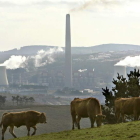 Imagen de la central térmica de As Pontes, a la que llega más carbón que antes para quemar.
