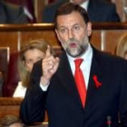 Mariano Rajoy, ayer, durante una de sus intervenciones en la sesión de control en el Congreso