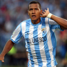 Rondón celebra su gol durante el partido ante el Sporting de Gijón.