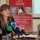 La concejala de Nuevas Tecnologías, Gema Cabezas, en la rueda de prensa en el Ildefe.