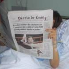 Imagen de archivo de la víctima durante su convalecencia en el Hospital de León, hace dos años