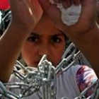 Una niña pide la liberación de los reos palestinos en cárceles israelíes
