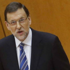 Rajoy, durante su comparecencia por el 'caso Bárcenas'.