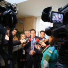 El consejero de Sanidad de la Junta, Sáez Aguado, ayer en León
