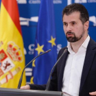 Luis Tudanca, hoy tras la reunión con Mañueco. NACHO GALLEGO