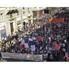 Cabecera de la manifestación de Roma.