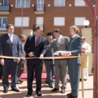 José Manuel Lora, Joan Mesquida y Miguel Alejo, en la inauguración del cuartel