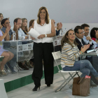 Susana Díaz durante la reunión del comité director de su partido en Sevilla. JULIO MUÑOZ