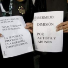Imagen de las medidas de protesta realizadas por los jueces y secretarios judiciales