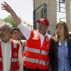 Leire Pajín, durante su visita a Lorca.