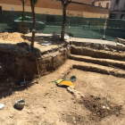 Los restos romanos aparecidos en la plaza San Pelayo.