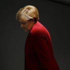 La canciller Angela Merkel se reúne en el Bundestag en Berlín, Alemania.