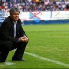El técnico canario, durante el choque del pasado domingo contra el Alicante en El Toralín