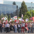 Trabajadores de Vitro en una de las manifestaciones de la semana pasada en Camponaraya.