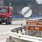 Vista parcial de la carretera Nacional 120 en el puente antes de llegar a la Barosa. L. DE LA MATA