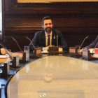 Primera reunión de la nueva Mesa del Parlament, presidida por Roger Torrent.