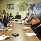 Un momento de la reunión de los alcaldes mineros, ayer, en Oviedo.