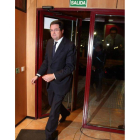 Óscar López, a su llegada a la sede del PSOE en Valladolid.