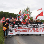 Manifestación de ayer por el conflicto del sector cárnico en Embutidos Rodríguez. CARLOS S. CAMPILLO