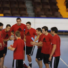 La formación suiza se entrenó ayer en León.