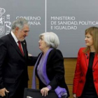 Conde-Pumpido, la presidenta del Consejo de Consumidores y Leire Pajín.