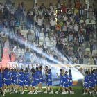 La anterior fiesta realizada por el club se produjo una semana después de la consecución del ascenso ante el Sant Andreu. L. DE LA MATA