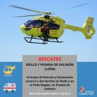 Imagen de una de las intervenciones del helicóptero de emergencias en León