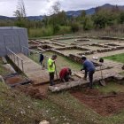 Exhumación de un represaliado de la Guerra Civil en la ruinas romanas de Pedreiras