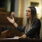 La portavoz de Junts per Catalunya Míriam Nogueras, interviene durante el pleno del Congreso de los Diputados este miércoles. EFE/Mariscal.