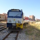 Paso del último tren por las vías en León capital en el año 2011.