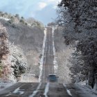 Nieve en una carretera leonesa