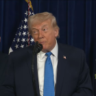 Donald Trump durante su comparecencia en su mansión de Mar-a-Lago (Florida).