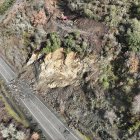 Vista aérea del desprendimiento en la CL-631.