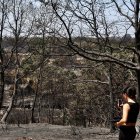 Imagen del incendio forestal que se declaró en el municipio de Rábano de Aliste (Zamora) esta semana. EFE.
