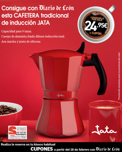 Imagen promocional de la cafetera tradicional que se puede conseguir con Diario de León